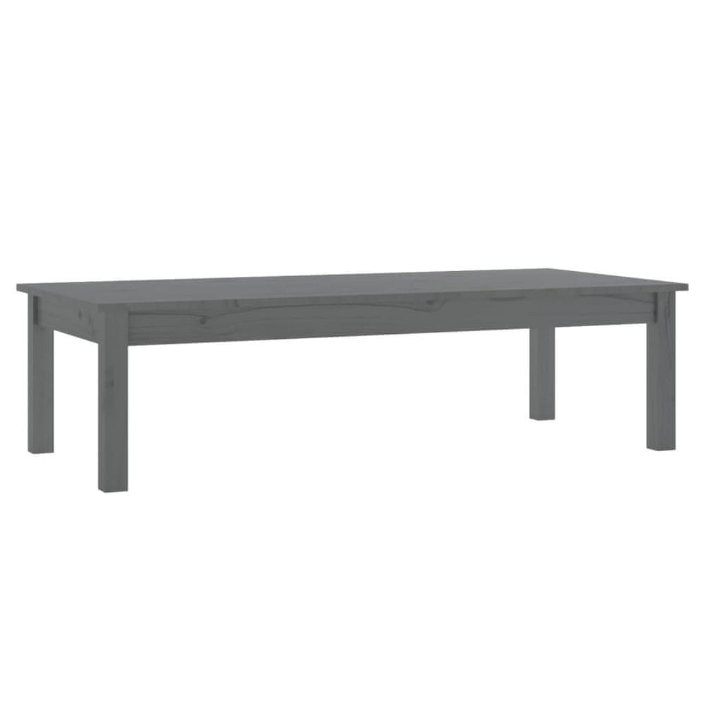 Vidaxl Konferenčný stolík sivý 110x50x30 cm borovicový masív